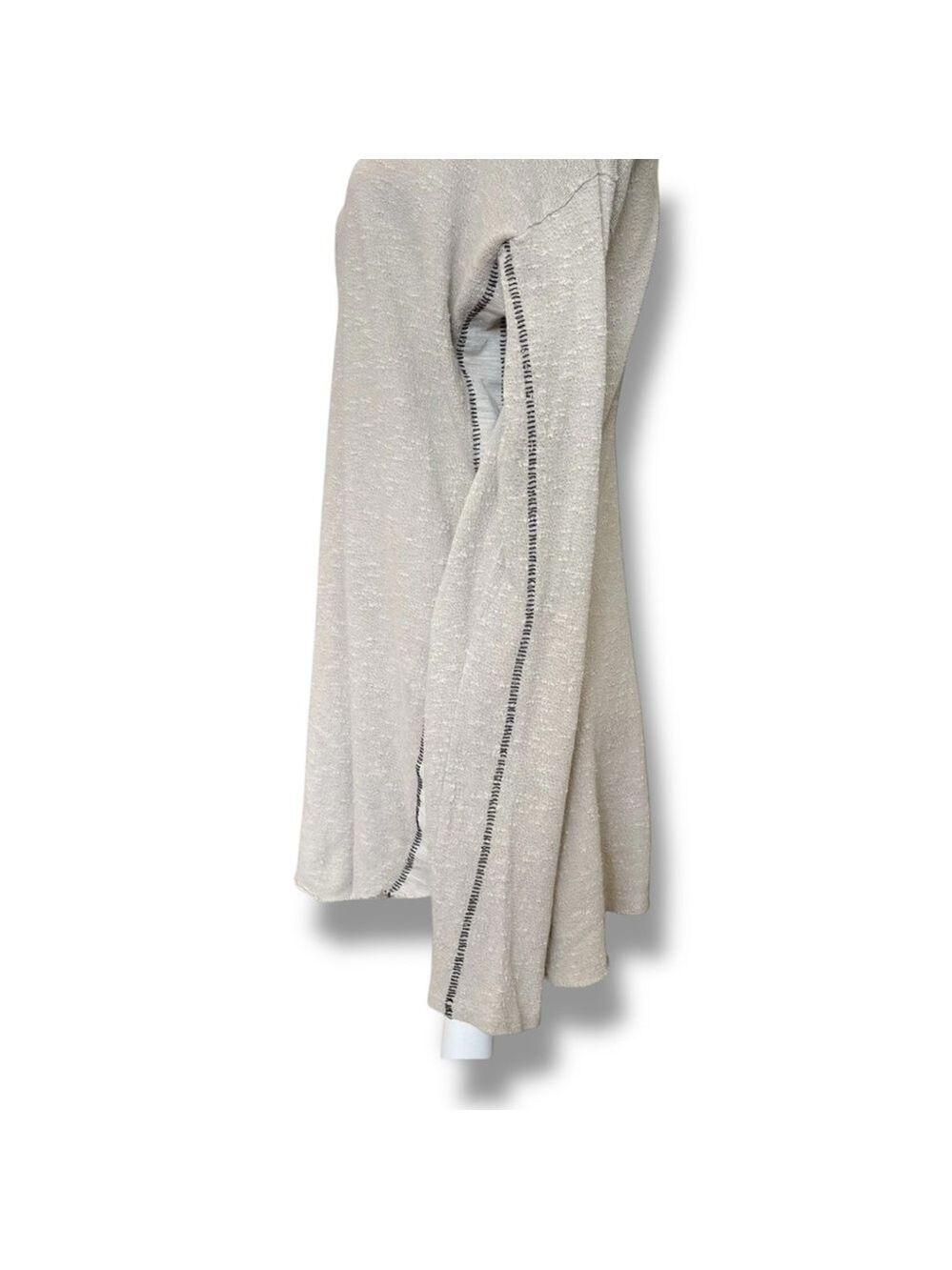 Pas de Calais Beige Textured Slub Knit Oversized Pullover Top Size 36 US S/M - Picture 7 of 9